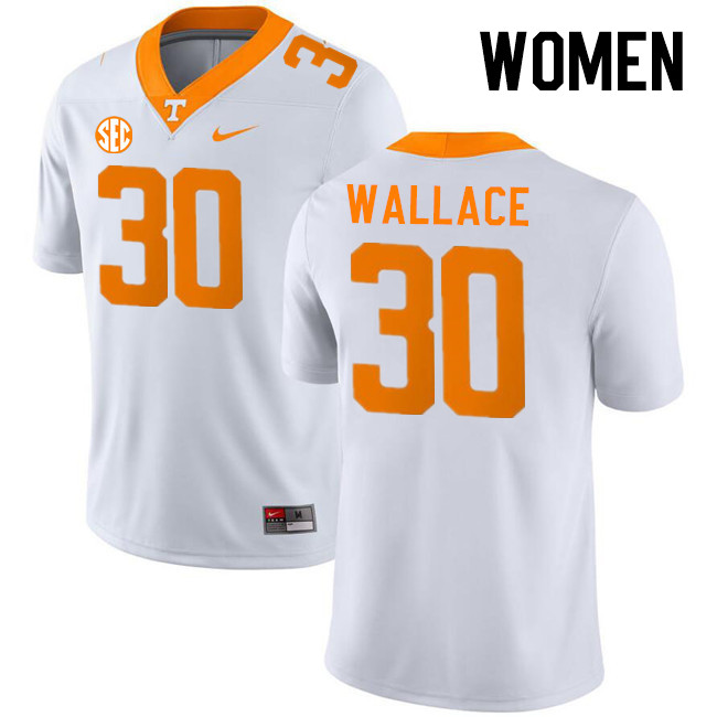 Women #30 Jamal Wallace Tennessee Volunteers College Football Jerseys Stitched-White